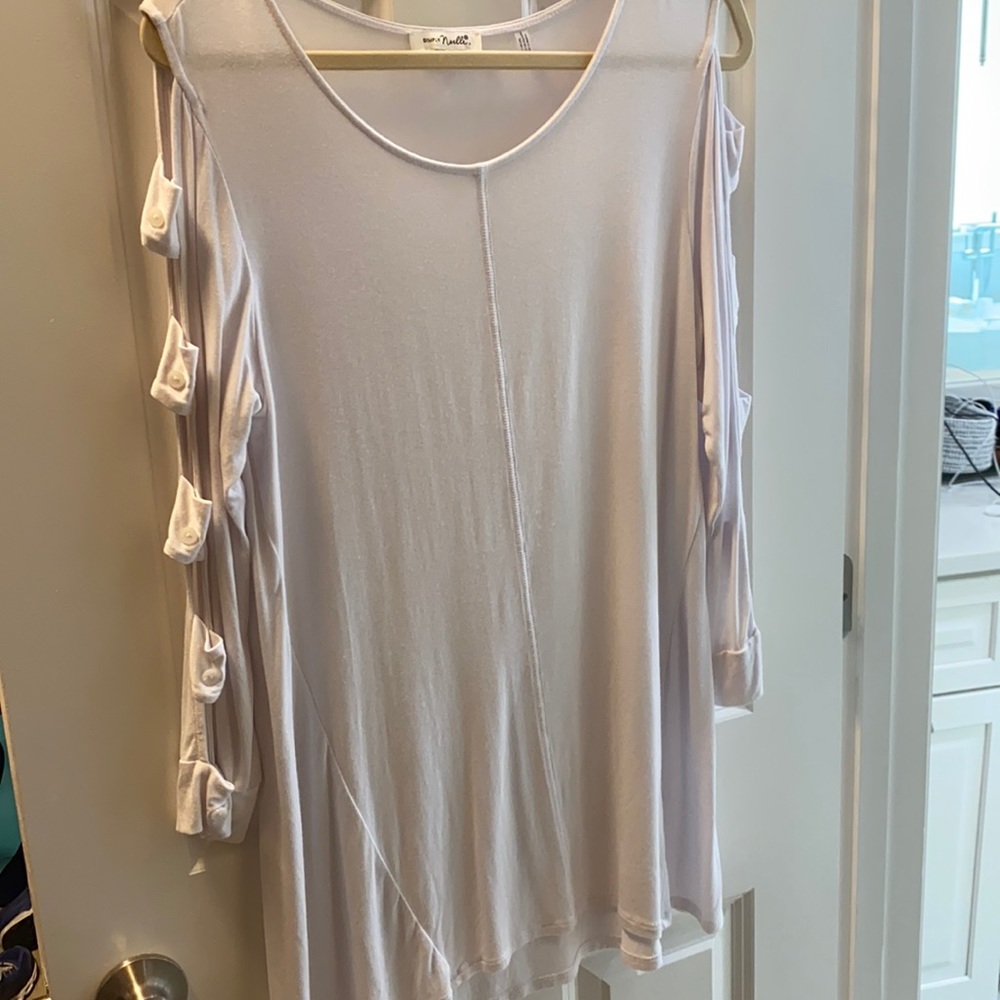 White long sleeve top